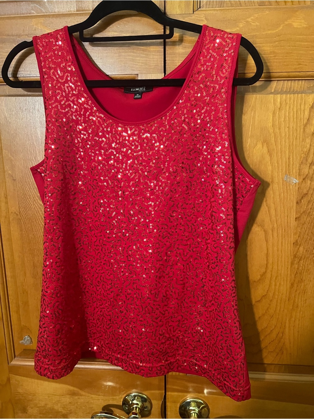 Elementz Red Sequin Camisole Tank Top